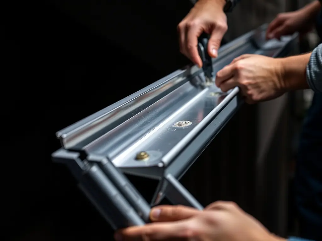 A close-up of a seamless gutter installation, highlighting the importance of proper water drainage and protection for a home's foundation.